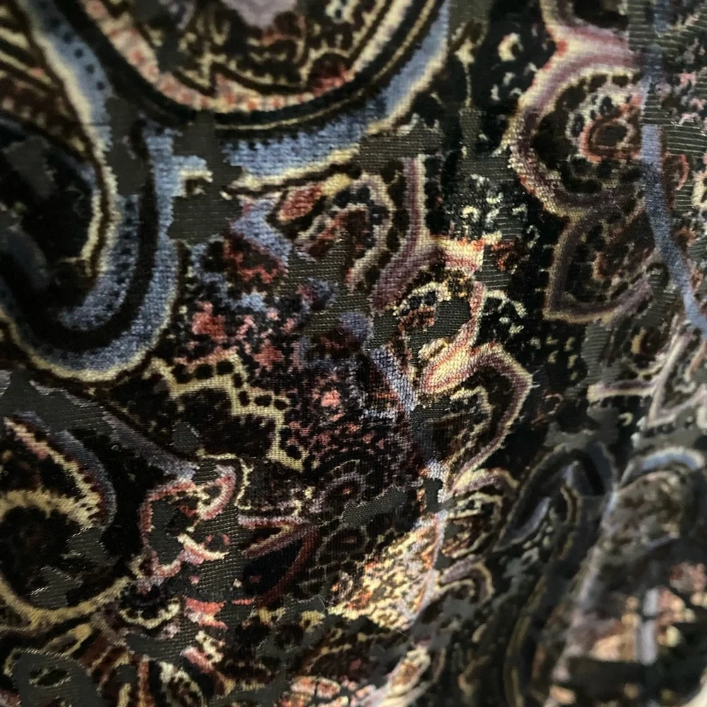 TRIBAL velvet long sleeved shirt top. Beautiful pattern, bell sleeves. US size M - Picture 3 of 7